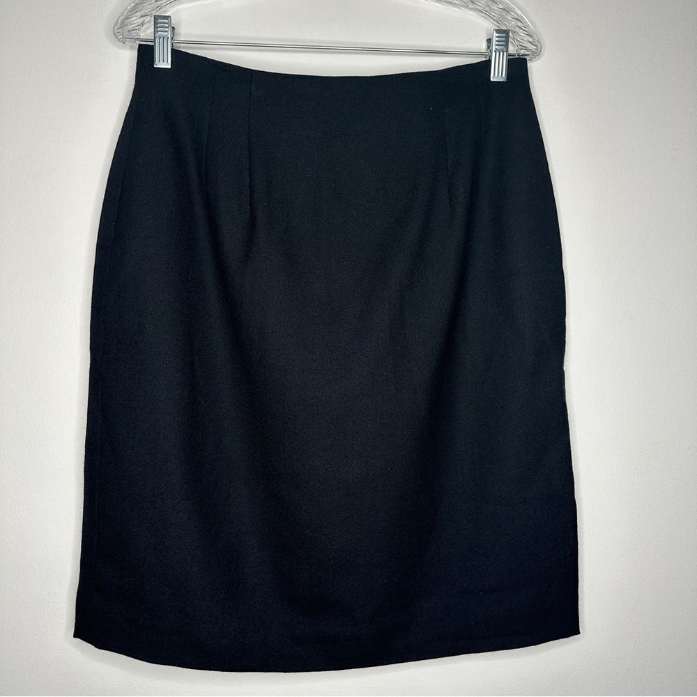 Jennifer Moore Wool Vintage Pencil Black Skirt Size 12